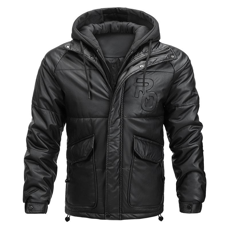 Хлопковая зимняя мужская свободная и толстая теплая куртка с капюшоном из искусственной кожи, двухслойная, на хлопковой подкладке XXL чёрный
Хлопковая зимняя мужская свободная и толстая теплая куртка с капюшоном из искусственной кожи, двухслойная, на хлопковой подкладке XXL чёрный