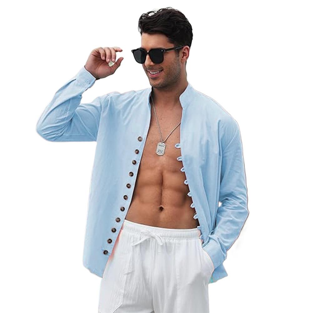 Spring Autumn Casual Shirt Men s Solid Color Long Sleeve Shirt Button Down Shirts Vintage Beach Hawaiian Shirts Vacation XXXL небо синє кольору
Spring Autumn Casual Shirt Men s Solid Color Long Sleeve Shirt Button Down Shirts Vintage Beach Hawaiian Shirts Vacation XXXL небо синє кольору