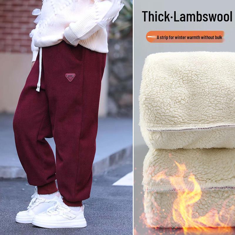 Girls Warm Cotton Velvet-Lined Lambswool Pants - Autumn/Winter Style Size 160 (suggested for 90-110 jin)
Girls Warm Cotton Velvet-Lined Lambswool Pants - Autumn/Winter Style Size 160 (suggested for 90-110 jin)