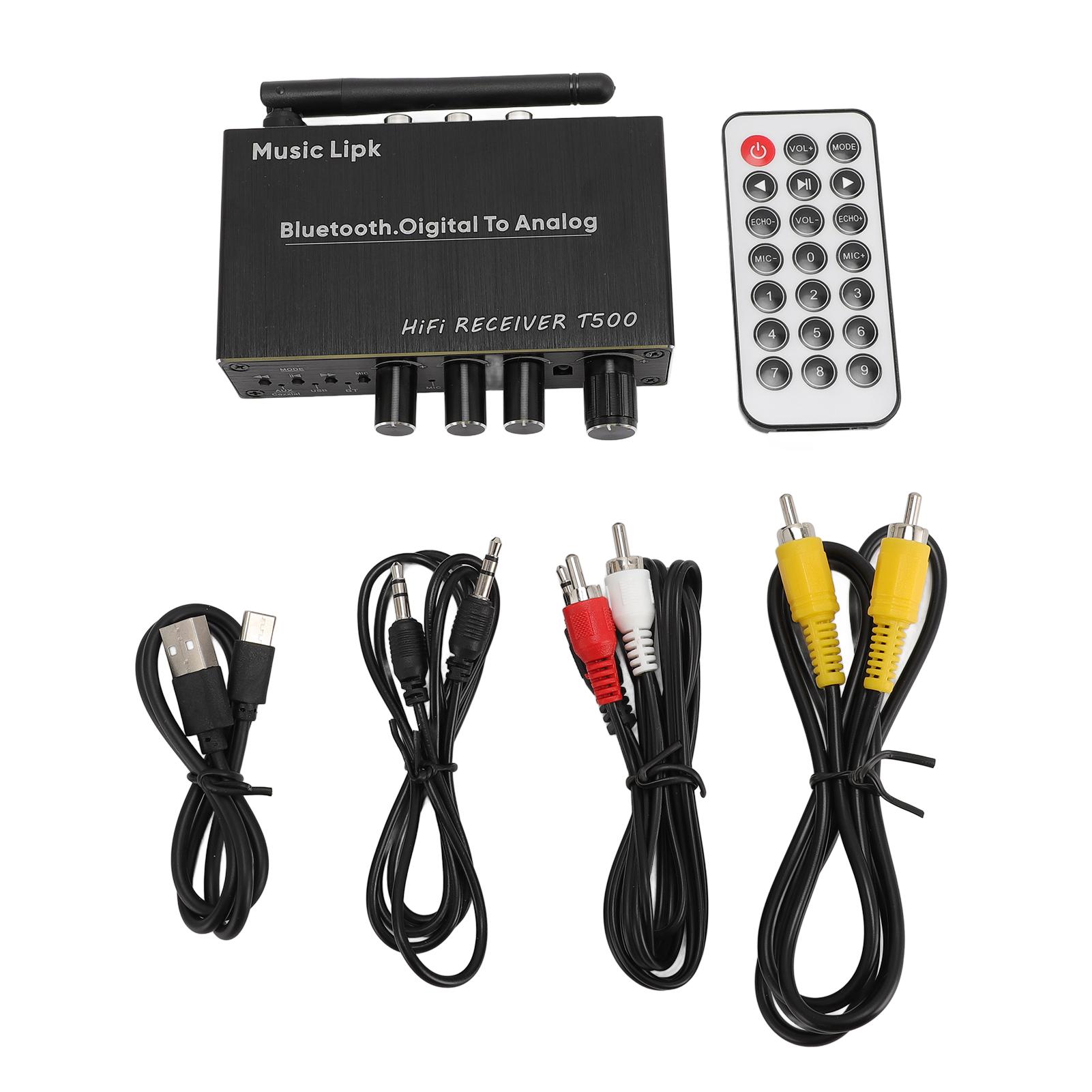 Bluetooth 5.3 Sound Receiver Player USB Microphone Amplifier Speaker Converter with Remote Control
Bluetooth 5.3 Sound Receiver Player USB Microphone Amplifier Speaker Converter with Remote Control