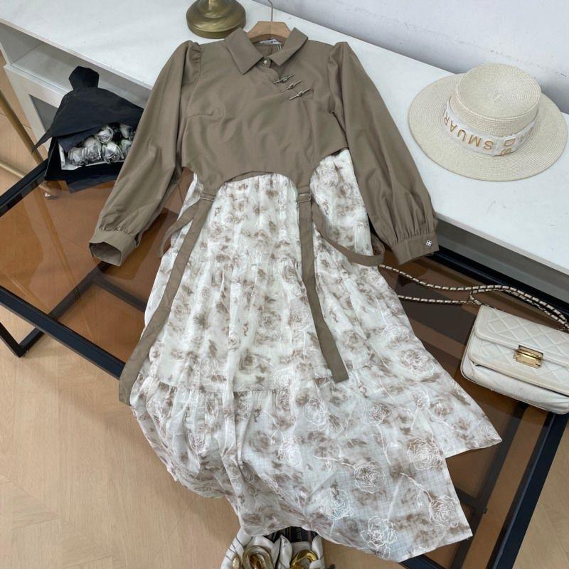 New Chinese Style Stylish Patchwork Dress Women s Spring New Arrival Fancy Slimming Elegant Dress C#16 Khaki M
New Chinese Style Stylish Patchwork Dress Women s Spring New Arrival Fancy Slimming Elegant Dress C#16 Khaki M
