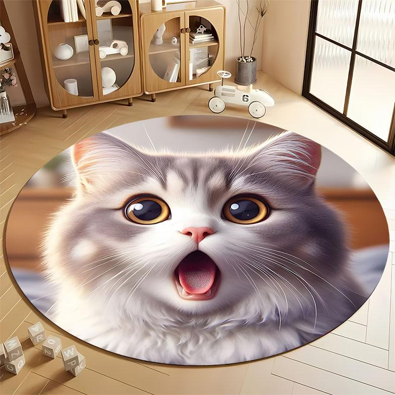 Frightened cat patterned rugs, non-slip decorative mat for children s room, round carpet for home sofa bedroom,great gift Diameter 60cm
Frightened cat patterned rugs, non-slip decorative mat for children s room, round carpet for home sofa bedroom,great gift Diameter 60cm
