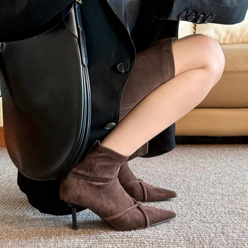 Мода 2025 Винтажные женские ботильоны Модные туфли на тонком высоком каблуке с острым носком Вечерние для вечеринки выпускного вечера Эластичные облегающие ботильоны для женщин 35 коричневый
Мода 2025 Винтажные женские ботильоны Модные туфли на тонком высоком каблуке с острым носком Вечерние для вечеринки выпускного вечера Эластичные облегающие ботильоны для женщин 35 коричневый
