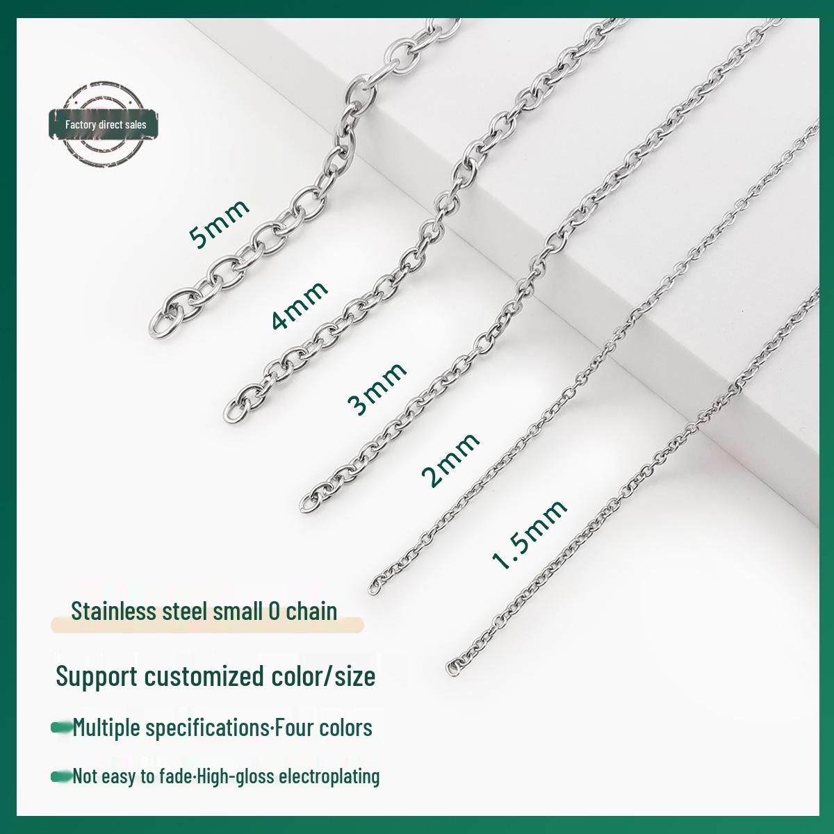 1-Meter Stainless Steel O-Shaped Silver Chain for Decorative, Advertising, and Jewelry Tassel Use
1-Meter Stainless Steel O-Shaped Silver Chain for Decorative, Advertising, and Jewelry Tassel Use