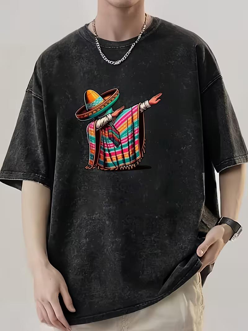 Vintage Distressed Dabbing Mexican Sombrero Print T Shirt Retro Washed Short Sleeve Tee For Men Women Streetwear S
Vintage Distressed Dabbing Mexican Sombrero Print T Shirt Retro Washed Short Sleeve Tee For Men Women Streetwear S