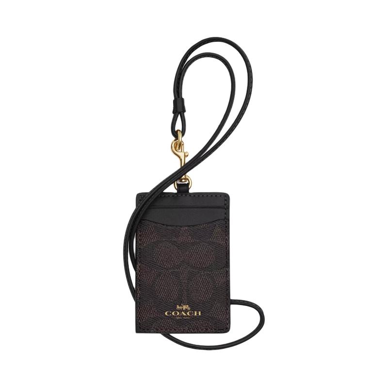 COACH 6 detachable lanyard coated canvas card holder regular women s dark brown with black Dark brown and black чорний
COACH 6 detachable lanyard coated canvas card holder regular women s dark brown with black Dark brown and black чорний