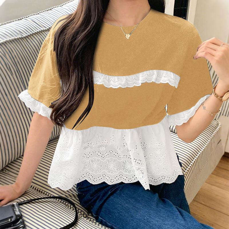 ZANZEA Women Casual Round Neck Lace Patchwork Summer Short Sleeve Blouse 5XL хаки
ZANZEA Women Casual Round Neck Lace Patchwork Summer Short Sleeve Blouse 5XL хаки