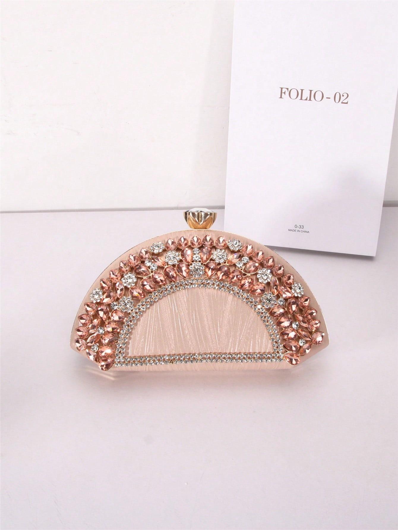 Luxury Collection Four Elegant Semi Circular Handbags in Black Pink Silver Sparkling with Golden Accents Colorful Gems
Luxury Collection Four Elegant Semi Circular Handbags in Black Pink Silver Sparkling with Golden Accents Colorful Gems