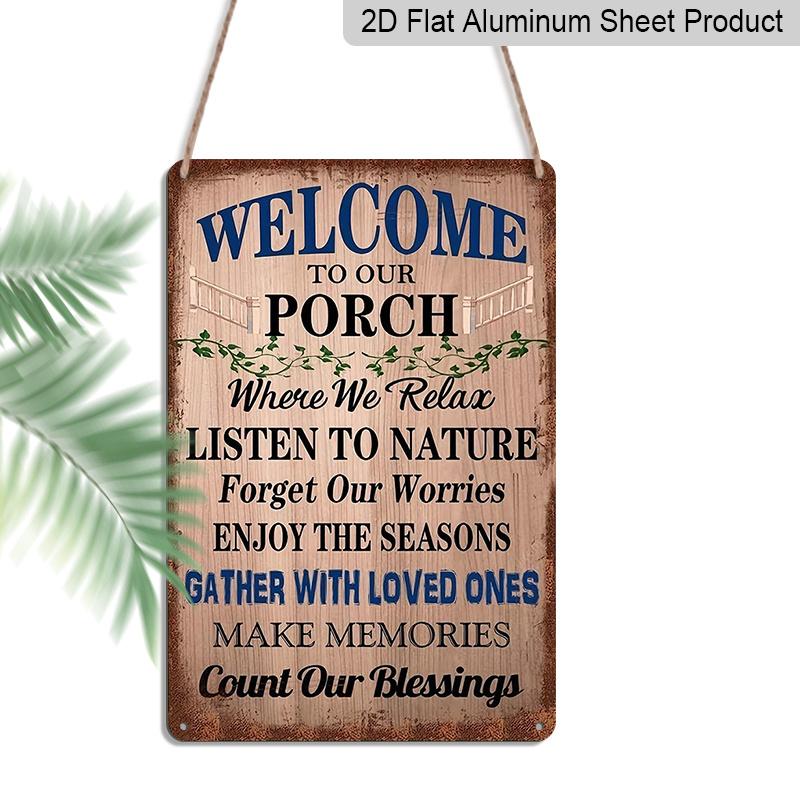 2D Flat, 1pc Vintage Welcome To Our Porch Aluminium Sign - 8 x12 Rustic Farmhouse Porch Decor, Inspirational Family & Nature Wall Art, Perfect for 20*30cm
2D Flat, 1pc Vintage Welcome To Our Porch Aluminium Sign - 8 x12 Rustic Farmhouse Porch Decor, Inspirational Family & Nature Wall Art, Perfect for 20*30cm