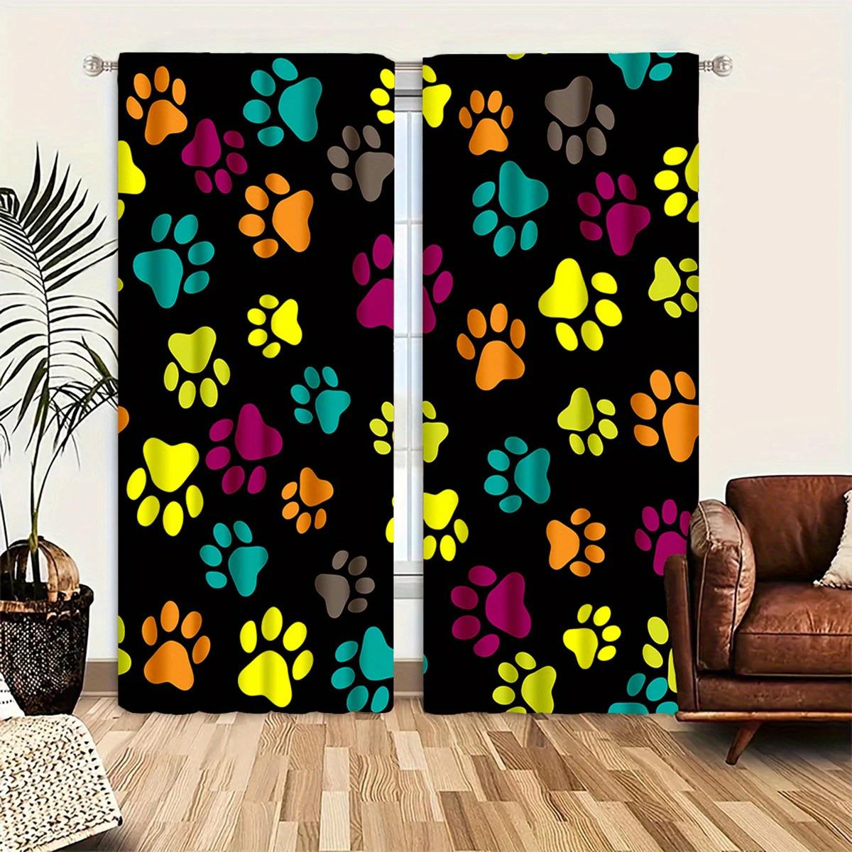 2 шт. - Шторы с мультяшным рисунком следа собачьей лапы, кулиска, украшение для дома, украшение для комнаты 29Wx64L(75x166CM)x2
2 шт. - Шторы с мультяшным рисунком следа собачьей лапы, кулиска, украшение для дома, украшение для комнаты 29Wx64L(75x166CM)x2