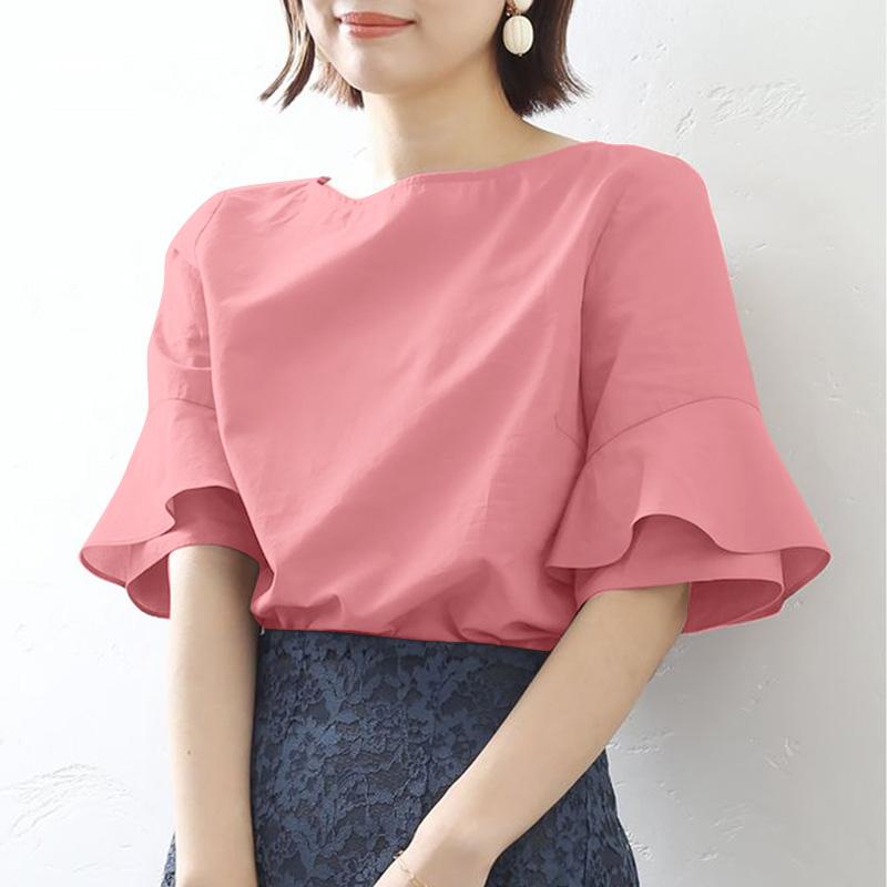 ZANZEA Женская повседневная блузка с круглым вырезом, рукавами-рюшами и свободного кроя для лета 5XL розовый
ZANZEA Женская повседневная блузка с круглым вырезом, рукавами-рюшами и свободного кроя для лета 5XL розовый