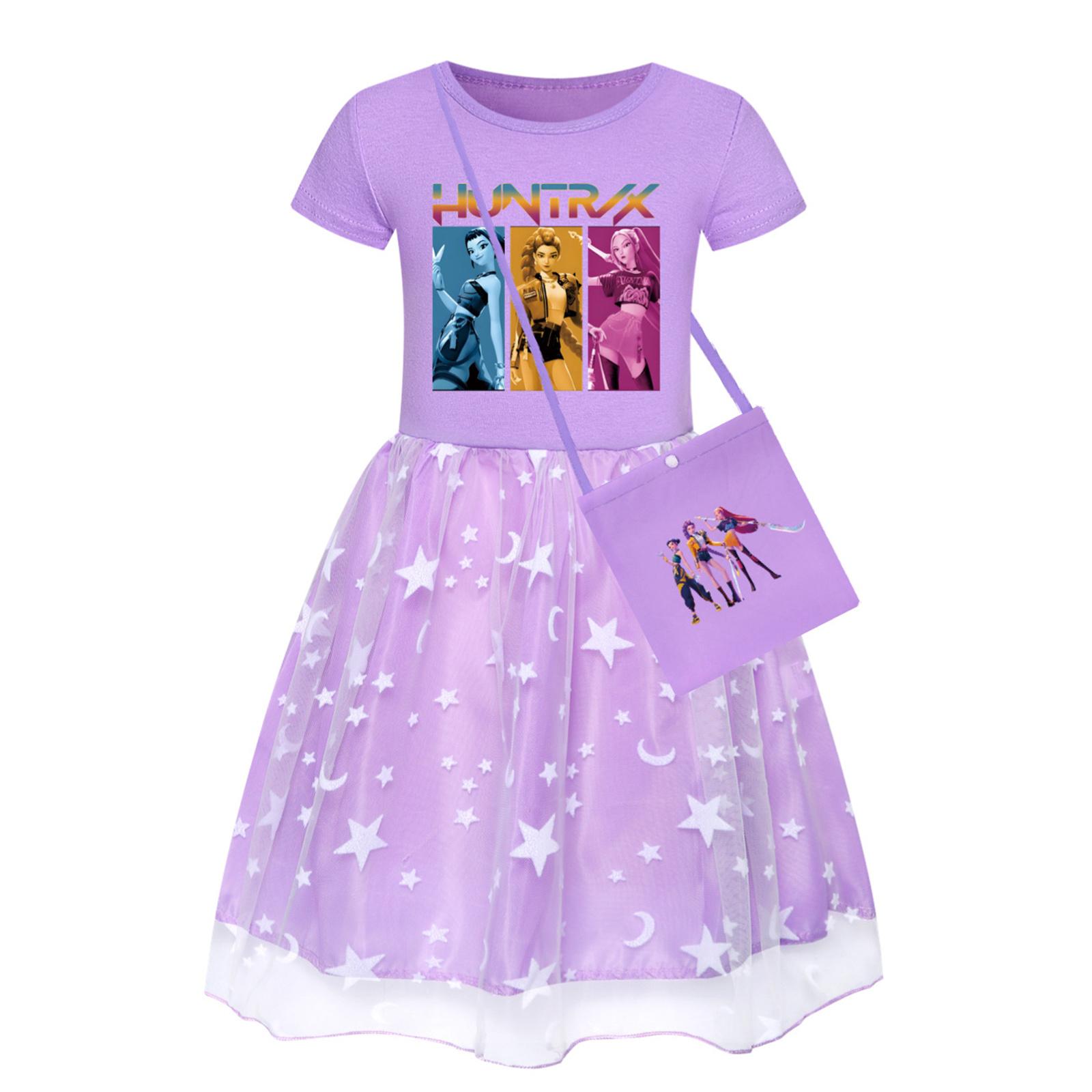 Дівчаче плаття з зірковим принтом, круглим вирізом, коротким рукавом, кольоровим мереживним печворком 120
Дівчаче плаття з зірковим принтом, круглим вирізом, коротким рукавом, кольоровим мереживним печворком 120