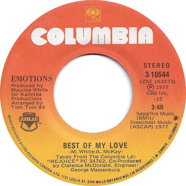 7inch Record EMOTIONS - Best Of My Love 310544 Columbia 1977 Canada Soul/Funk Used
7inch Record EMOTIONS - Best Of My Love 310544 Columbia 1977 Canada Soul/Funk Used