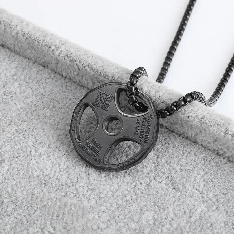 Titanium Steel Dumbbell Pendant Gym Fitness Equipment Barbell Necklace Domineering Muscular Men Fitness Leisure Sports Jewelry
Titanium Steel Dumbbell Pendant Gym Fitness Equipment Barbell Necklace Domineering Muscular Men Fitness Leisure Sports Jewelry