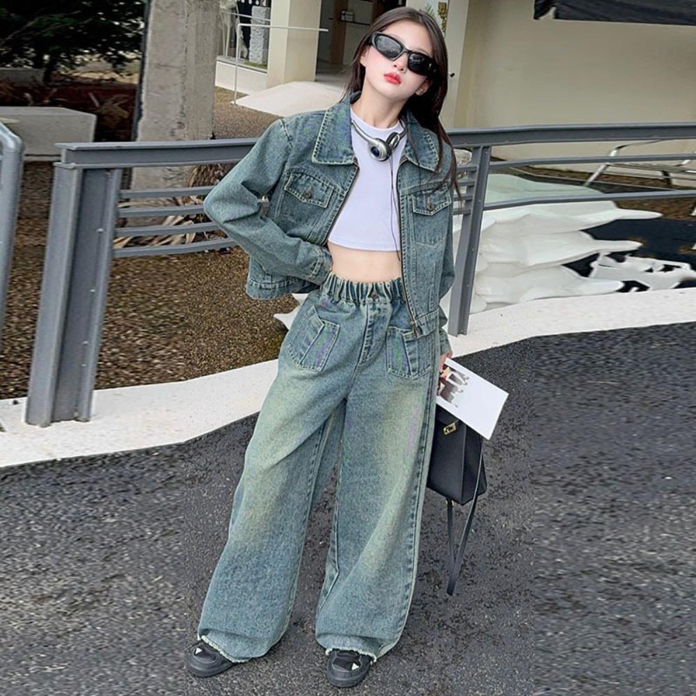 Y2K Jeans Jacket Suit Wide Leg Pants Girls Clothes Set Outfits Children Cowboy Set Party Size 130 синий
Y2K Jeans Jacket Suit Wide Leg Pants Girls Clothes Set Outfits Children Cowboy Set Party Size 130 синий