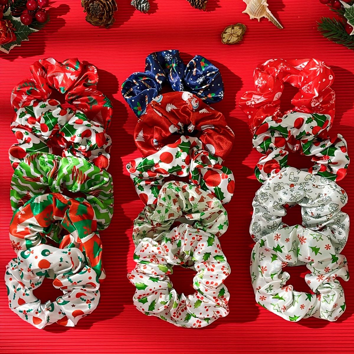Christmas Hair Scrunchies Set of 12, Imitation Silk Elastic Hair Ties with Festive Prints, Elegant & Sweet Style with Cartoon and Animal Motifs 12pcs
Christmas Hair Scrunchies Set of 12, Imitation Silk Elastic Hair Ties with Festive Prints, Elegant & Sweet Style with Cartoon and Animal Motifs 12pcs