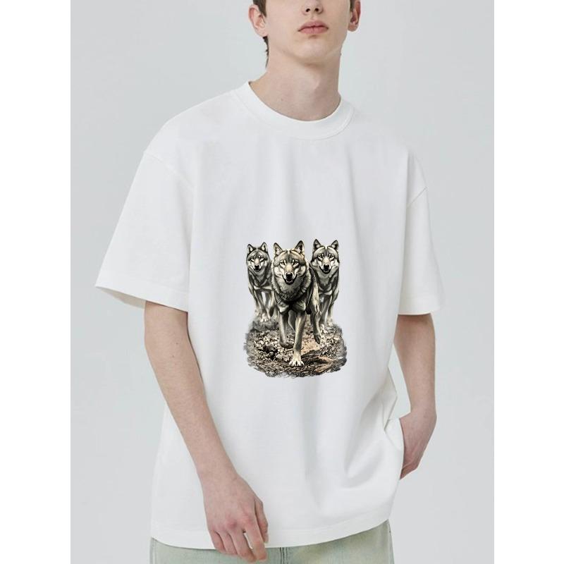 Wolf Pack Graphic T Shirt Black Three Wolves Print For Casual Wear XXXXL білий
Wolf Pack Graphic T Shirt Black Three Wolves Print For Casual Wear XXXXL білий