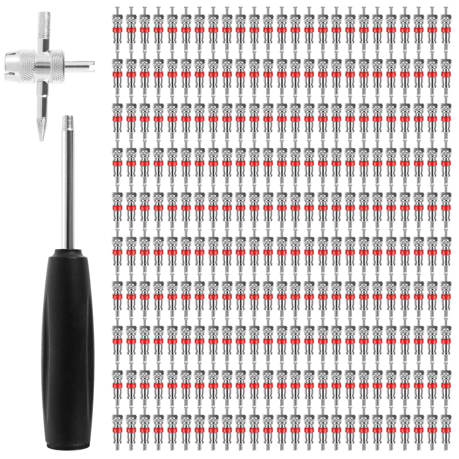 252Pcs Tire Valve Core Kit Zinc Alloy Valve Stem Core Replacement Kit with Valve Core Torque Tool and 4 Way Valve Core Tool
252Pcs Tire Valve Core Kit Zinc Alloy Valve Stem Core Replacement Kit with Valve Core Torque Tool and 4 Way Valve Core Tool