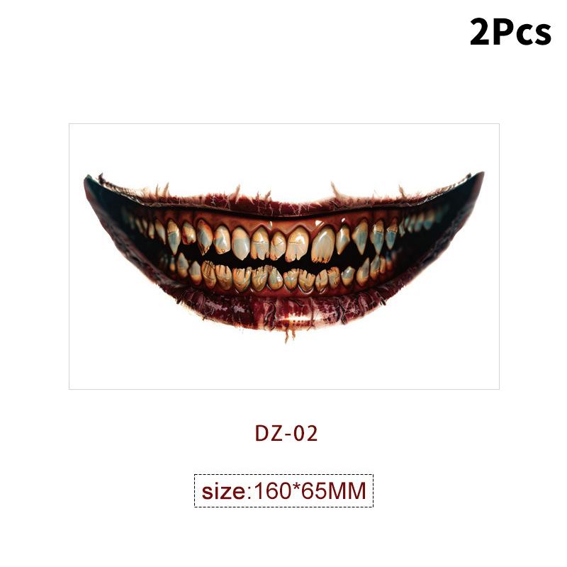 2Sheets Waterproof Halloween Party Tattoo Stickers Scary Mouth Temporary Tattoos For Women Men Face Makeup Fake Tattoo as the picture
2Sheets Waterproof Halloween Party Tattoo Stickers Scary Mouth Temporary Tattoos For Women Men Face Makeup Fake Tattoo as the picture