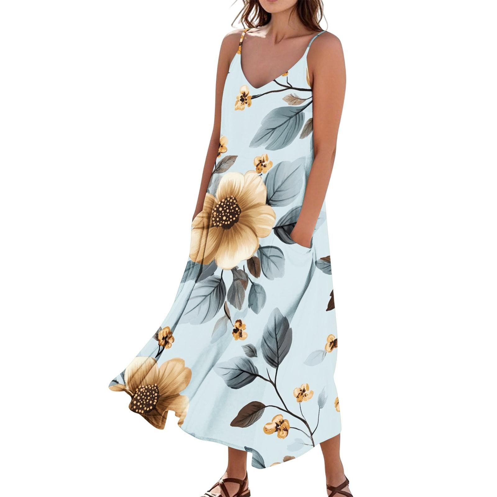Women s Casual Tie- Floral Print Sleeveless Pocket Dress S ціан
Women s Casual Tie- Floral Print Sleeveless Pocket Dress S ціан