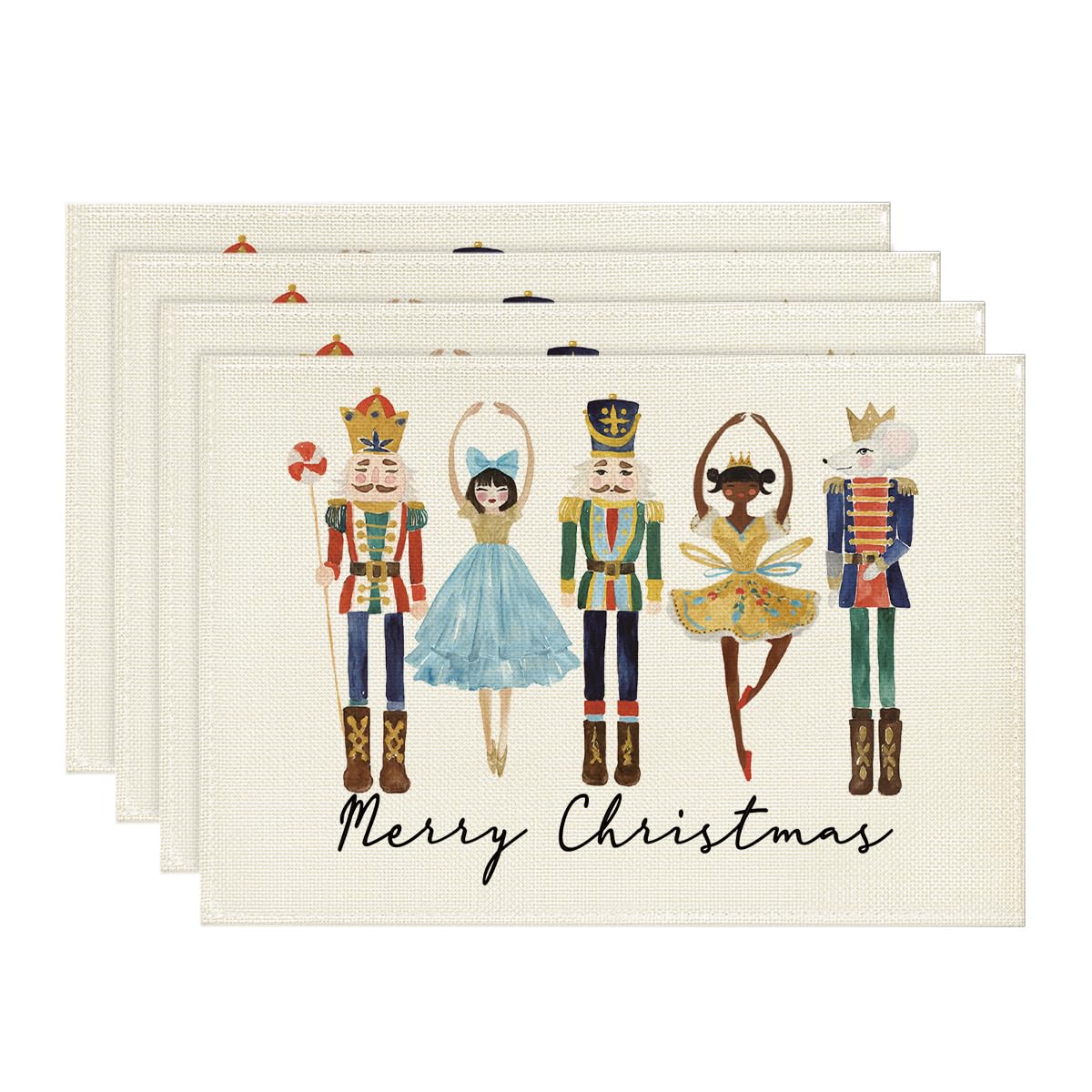 Watercolor Nutcrackers Xmas Balls Merry Christmas Placemats Set of 4, 12x18 Inch Seasonal Winter Holiday Table Mats 12 x 18 , Rectangular 4 Pcs
Watercolor Nutcrackers Xmas Balls Merry Christmas Placemats Set of 4, 12x18 Inch Seasonal Winter Holiday Table Mats 12 x 18 , Rectangular 4 Pcs