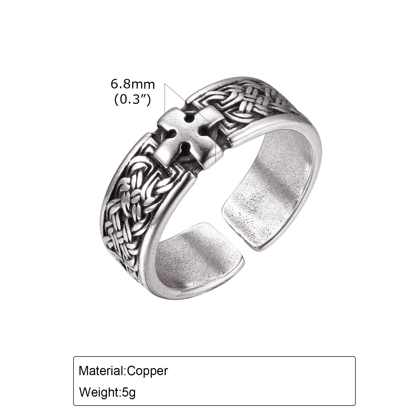 Gothic Personality Cross Rings for Men Women,Trendsetter Retro Copper Ring Jewelry,Hip-hop Punk Style Opening Adjustable Ring
Gothic Personality Cross Rings for Men Women,Trendsetter Retro Copper Ring Jewelry,Hip-hop Punk Style Opening Adjustable Ring
