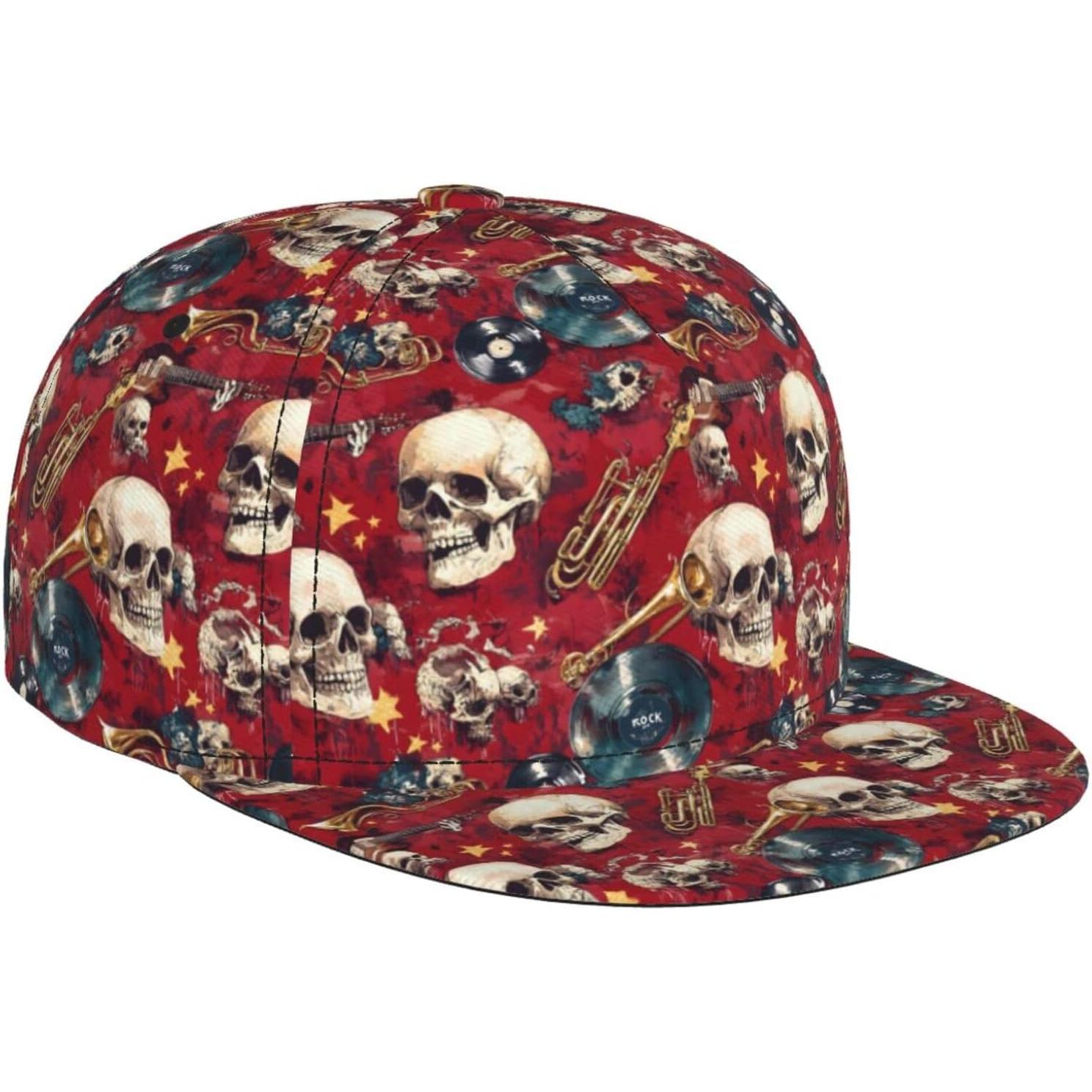Flat Bill Trucker Hats for Women Men Adjustable Rock Style Music Skull Print Flat Baseball Cap Snapback Cap Dad Hats for Men One Size
Flat Bill Trucker Hats for Women Men Adjustable Rock Style Music Skull Print Flat Baseball Cap Snapback Cap Dad Hats for Men One Size