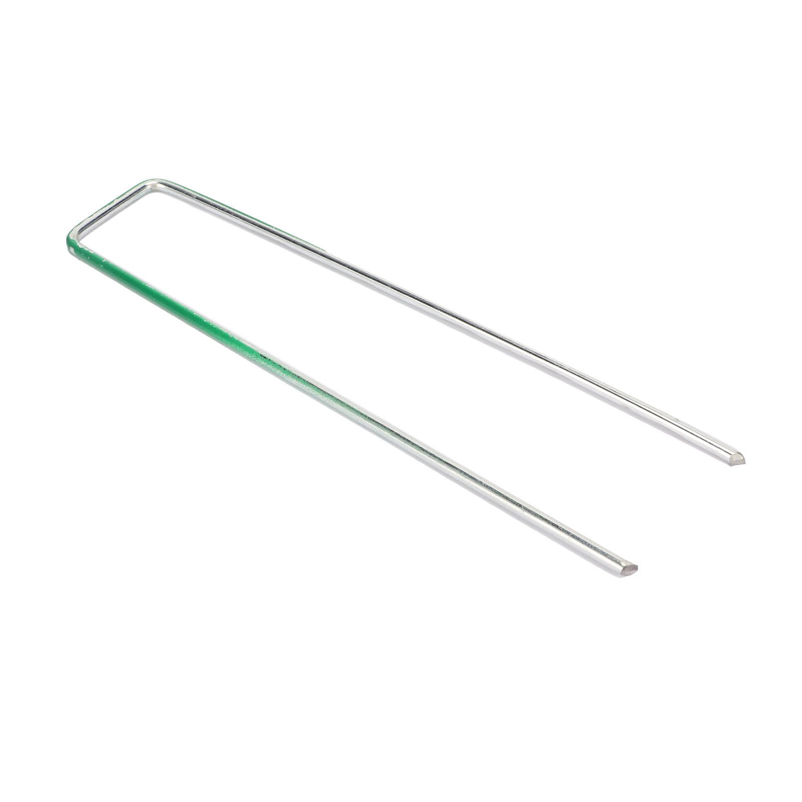 100 шт. U-образных садовых колышков Сверхпрочные Полузеленые Газонные Шипы для Крепления Заборов Барьер от Сорняков