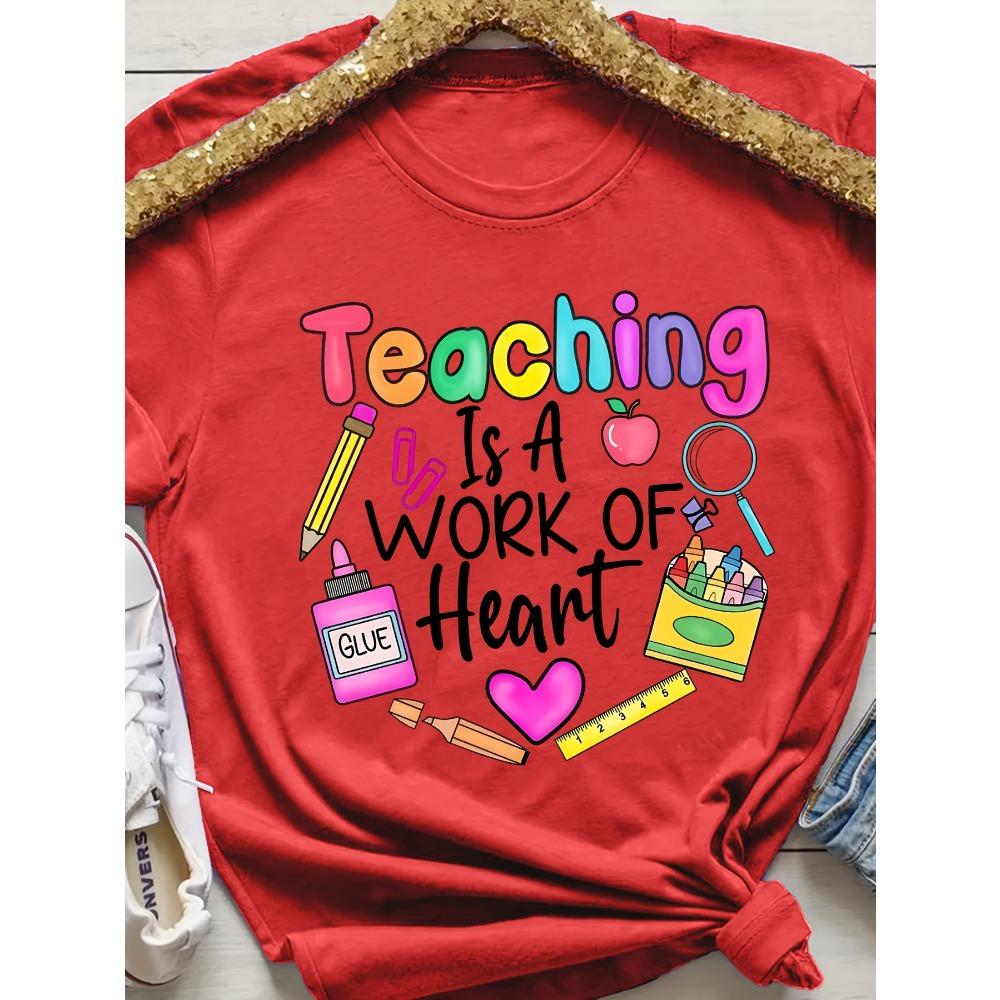 Teaching Is A Work Of Heart Women s Tee - Colorful Teacher Graphic, Casual Purple Top S
Teaching Is A Work Of Heart Women s Tee - Colorful Teacher Graphic, Casual Purple Top S