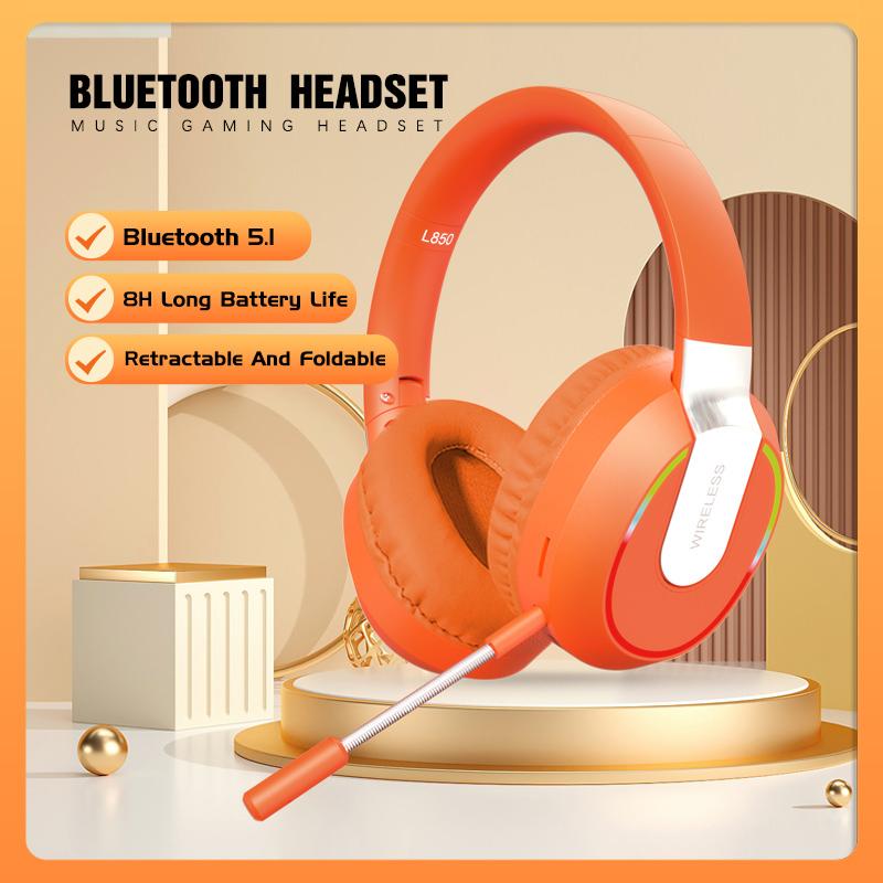 L850 Over-ear Wireless Bluetooth-compatible 5.1 Headset RGB Light E-sports Gaming Headphone Support TF Card Orange
L850 Over-ear Wireless Bluetooth-compatible 5.1 Headset RGB Light E-sports Gaming Headphone Support TF Card Orange