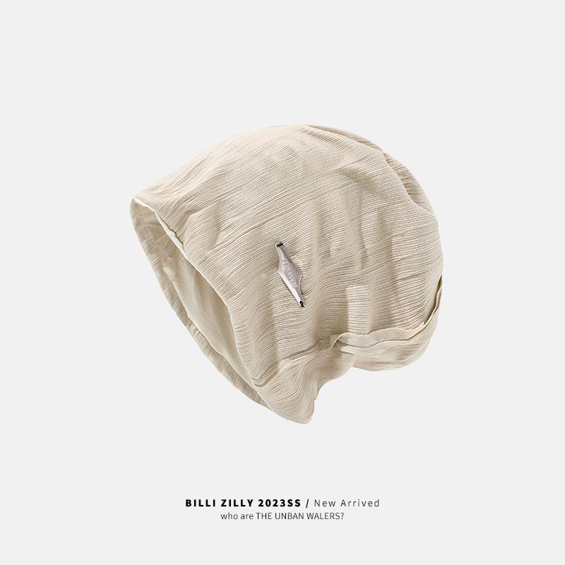 Корейская металлическая стандартная теплая шапка-бини Осень и зима Новая универсальная шапка Женская для маленького лица Шапка на голову Текстурная Холодная шапка One Size