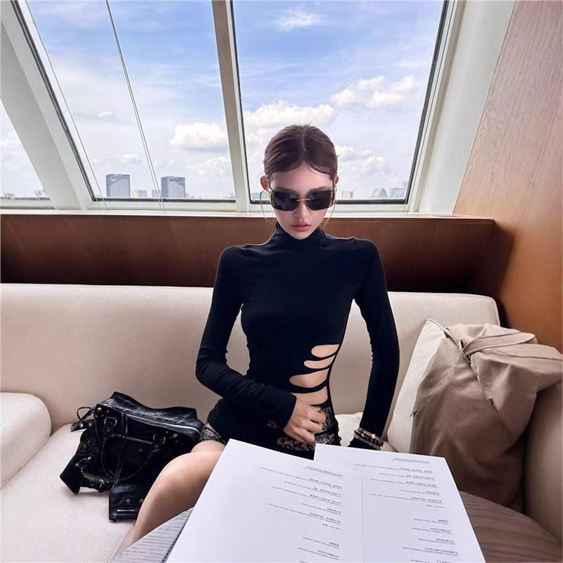 Women s Black Cutout High Neck Long Sleeve T-Shirt, Autumn/Winter Base Layer Sexy Top S
Women s Black Cutout High Neck Long Sleeve T-Shirt, Autumn/Winter Base Layer Sexy Top S