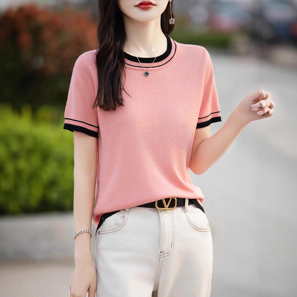 Women s Mercerized Cotton-Like Linen Color Block T-Shirt, Round Neck, Short Sleeve, Comfortable Thin Knit. XXL рожевий
Women s Mercerized Cotton-Like Linen Color Block T-Shirt, Round Neck, Short Sleeve, Comfortable Thin Knit. XXL рожевий