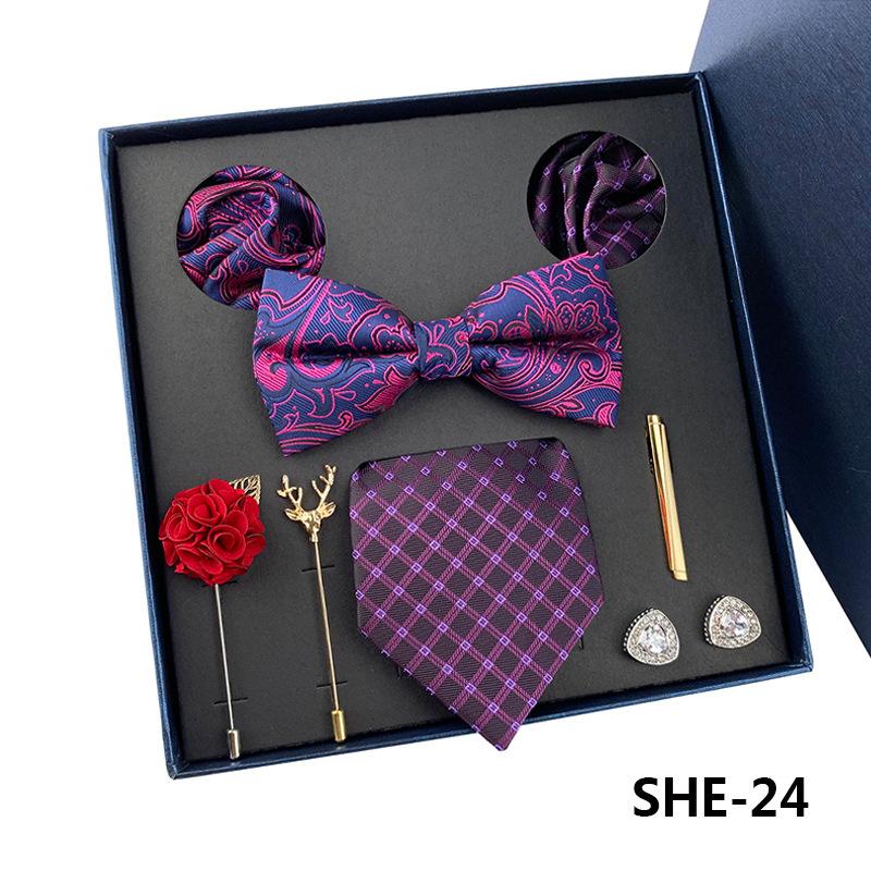 Polyester Yarn-Dyed Fabric Men S Tie Bow Tie Square Scarf 8-Piece Set Gift Box Holiday Gift
Polyester Yarn-Dyed Fabric Men S Tie Bow Tie Square Scarf 8-Piece Set Gift Box Holiday Gift