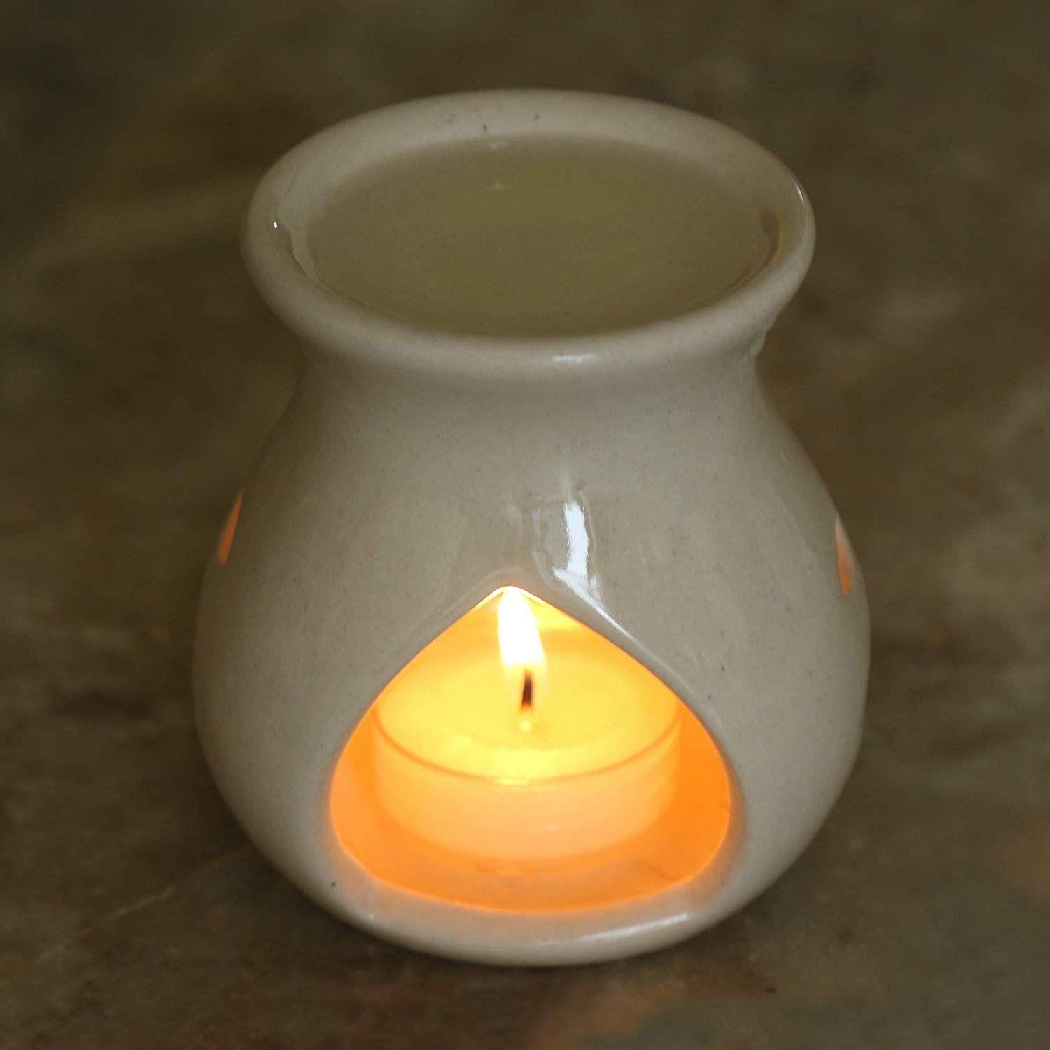 Ceramic Clay Candle Operated Aroma Burner|Oil Diffuser Coming with 1 Tea Candle (Ivory White; 9 Cm)
Ceramic Clay Candle Operated Aroma Burner|Oil Diffuser Coming with 1 Tea Candle (Ivory White; 9 Cm)