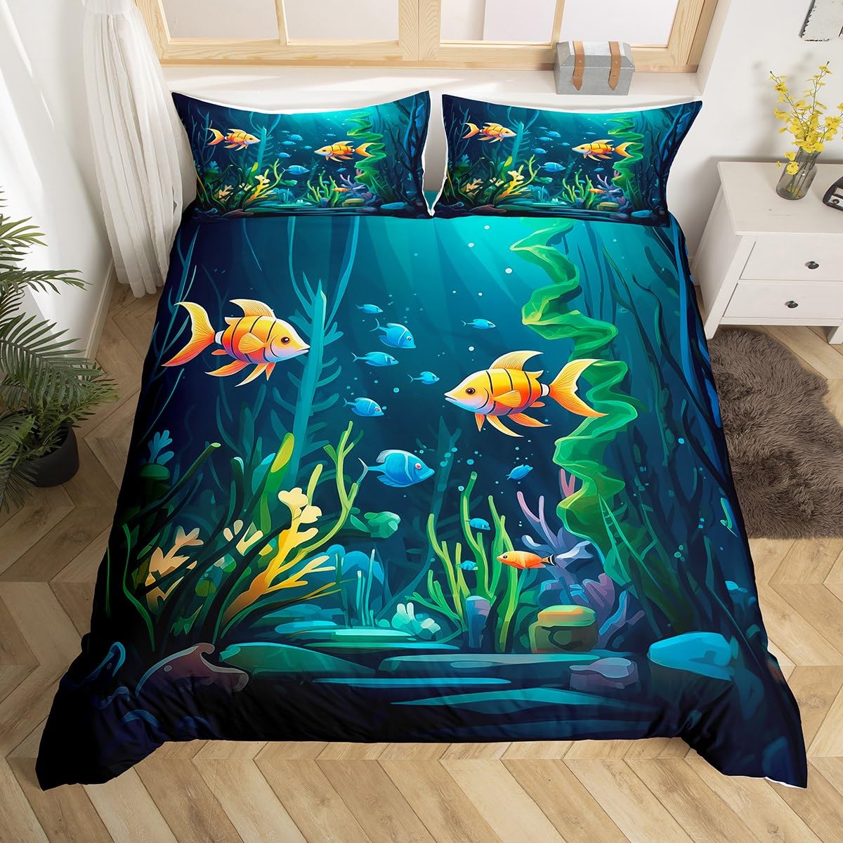 Carton Ocean Fish Soft Duvet Cover Microfiber Sea Underwater World Warm Comforter Cover Ful King For Young Boys Young Girls Marine Theme Beding Set 100*200cm Single
Carton Ocean Fish Soft Duvet Cover Microfiber Sea Underwater World Warm Comforter Cover Ful King For Young Boys Young Girls Marine Theme Beding Set 100*200cm Single