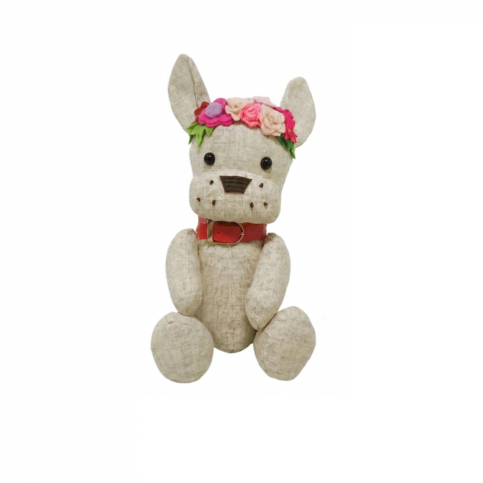 Linen Fabric Plush French Bulldog Toy Soft Stuffed Animal Decorative Doll with Floral Headband and Collar for Home and Office Display One Size
Linen Fabric Plush French Bulldog Toy Soft Stuffed Animal Decorative Doll with Floral Headband and Collar for Home and Office Display One Size