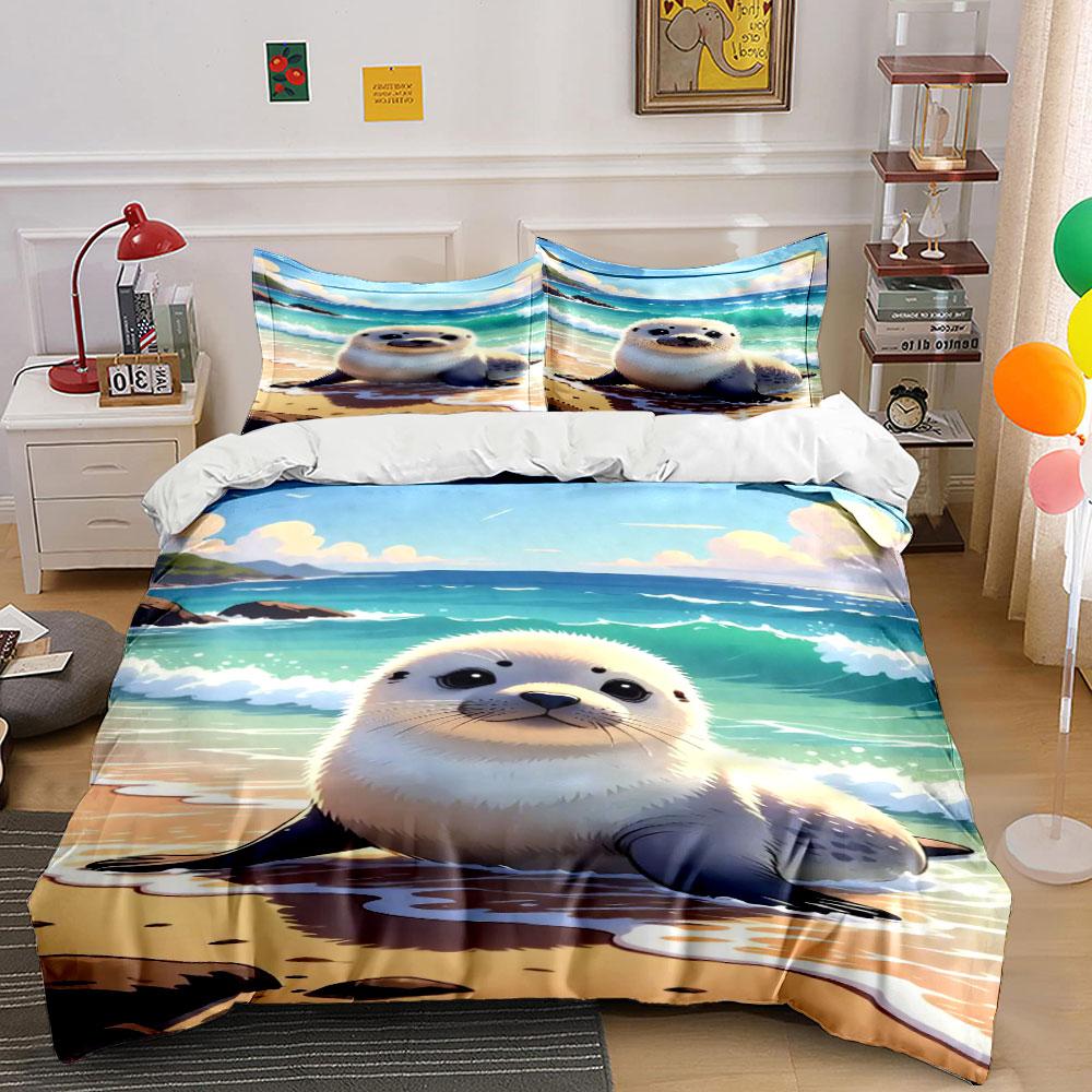 Cute seal on beach. Bedding sets Duvet cover sets Duvet covers Pillowcases(1 * Duvet Cover 2 * Pillowcases, without duvet insert) 135x200cm
Cute seal on beach. Bedding sets Duvet cover sets Duvet covers Pillowcases(1 * Duvet Cover 2 * Pillowcases, without duvet insert) 135x200cm