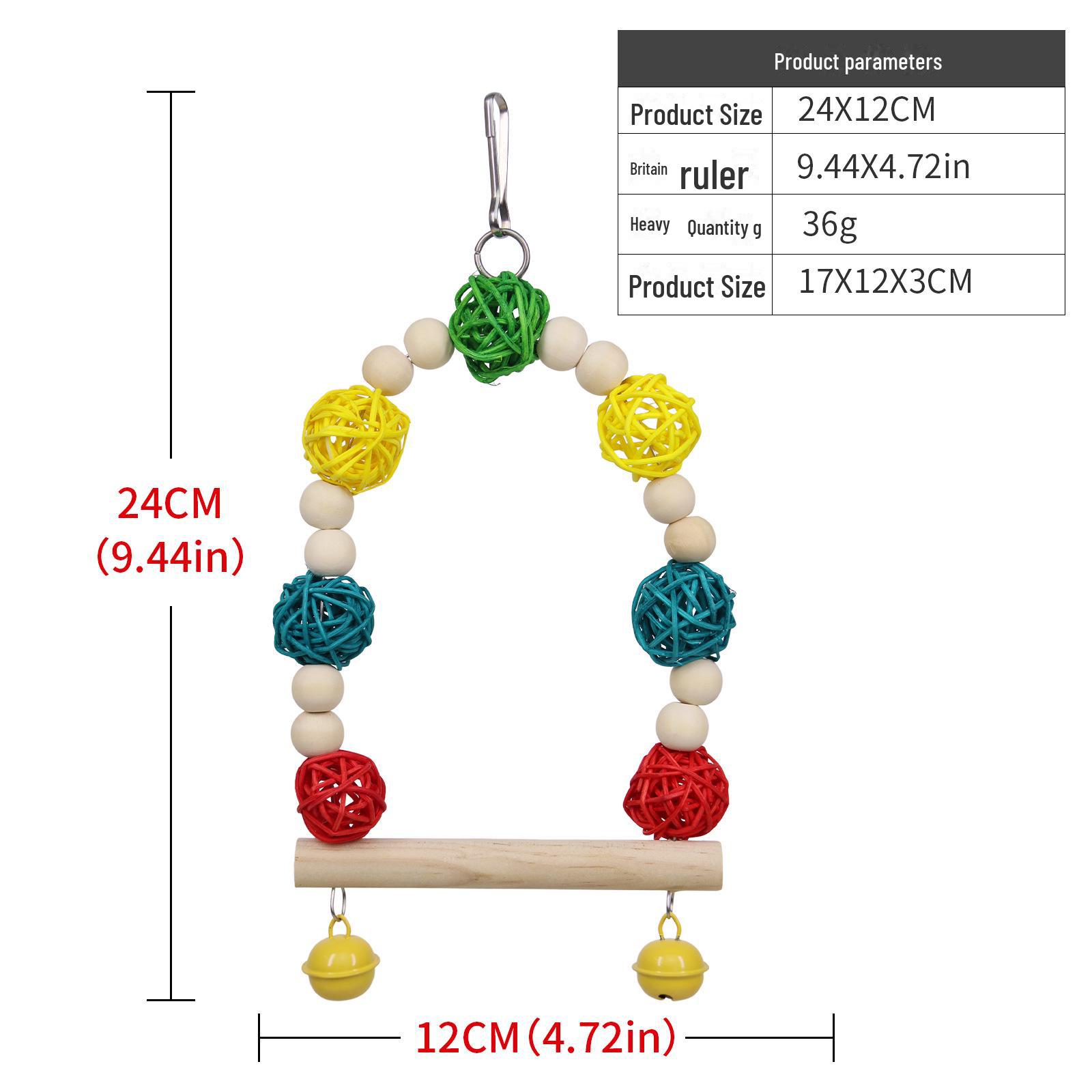 Цветной ротанговый шарик-головоломка для жевания, игрушка-качели для попугая - товары для птиц
Цветной ротанговый шарик-головоломка для жевания, игрушка-качели для попугая - товары для птиц