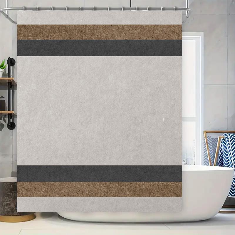 Modern Shower Curtain With Heavy Duty Metal Hook Rings White Bath Rug Stripe Pattern For Home Decor (Black Brown) W60H190(CM)-1 Pcs
Modern Shower Curtain With Heavy Duty Metal Hook Rings White Bath Rug Stripe Pattern For Home Decor (Black Brown) W60H190(CM)-1 Pcs