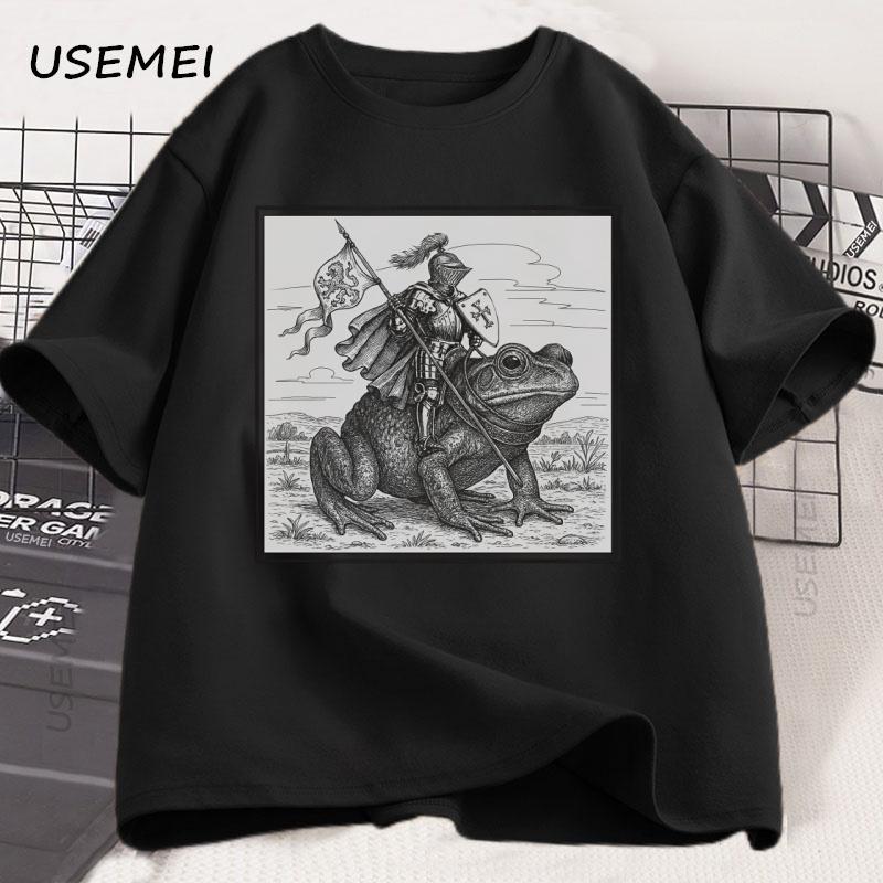 Vintage Medieval Knight T Shirt Funny Frog Knight Rider Tshirt Fashion Cotton Crew Neck Short-sleeved Top Men Women Clothes M чорний
Vintage Medieval Knight T Shirt Funny Frog Knight Rider Tshirt Fashion Cotton Crew Neck Short-sleeved Top Men Women Clothes M чорний