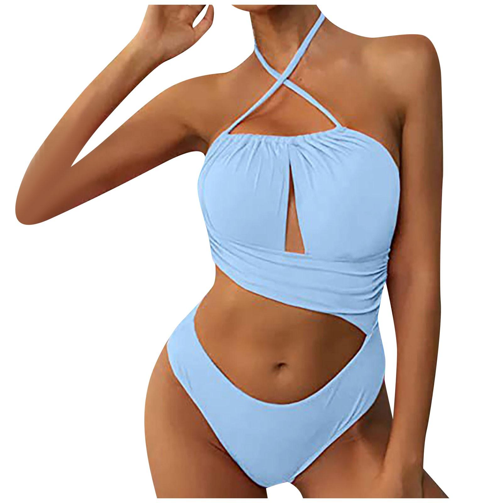 Women s One Piece Swimsuit Halter Neck Cut Out Front Ruched Wrap Design Adjustable Back Tie Swimwear M
Women s One Piece Swimsuit Halter Neck Cut Out Front Ruched Wrap Design Adjustable Back Tie Swimwear M