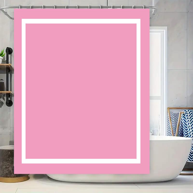 Modern Bathroom Shower Curtain With White Framepink Bath Rug Decor, Waterproof Fabric For Bathroom Accessories Set. W60H190(CM)-1 Pcs
Modern Bathroom Shower Curtain With White Framepink Bath Rug Decor, Waterproof Fabric For Bathroom Accessories Set. W60H190(CM)-1 Pcs
