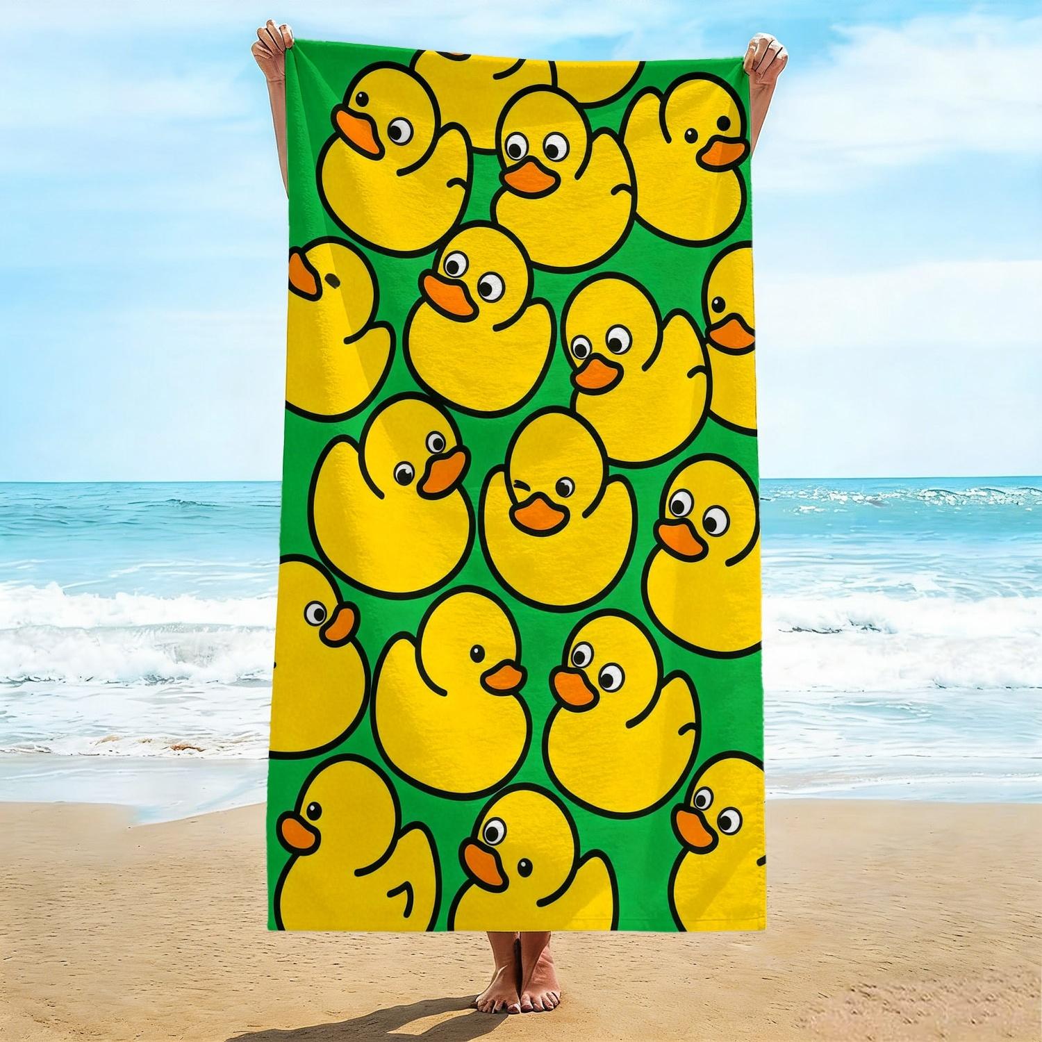 Playful Yellow Duck Beach Towel, Cartoon Rubber Duck Pattern Bath Towel, Perfect Kids & Family Pool Vacation Blanket 1pcs W40*H60(CM)
Playful Yellow Duck Beach Towel, Cartoon Rubber Duck Pattern Bath Towel, Perfect Kids & Family Pool Vacation Blanket 1pcs W40*H60(CM)