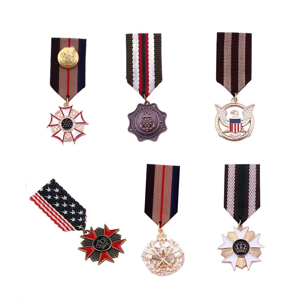 Набор из 6 Медаль Брошь Эмблема Брошь Эполет Значок Медаль Украшение для Банкетного Платья Одежда Костюм