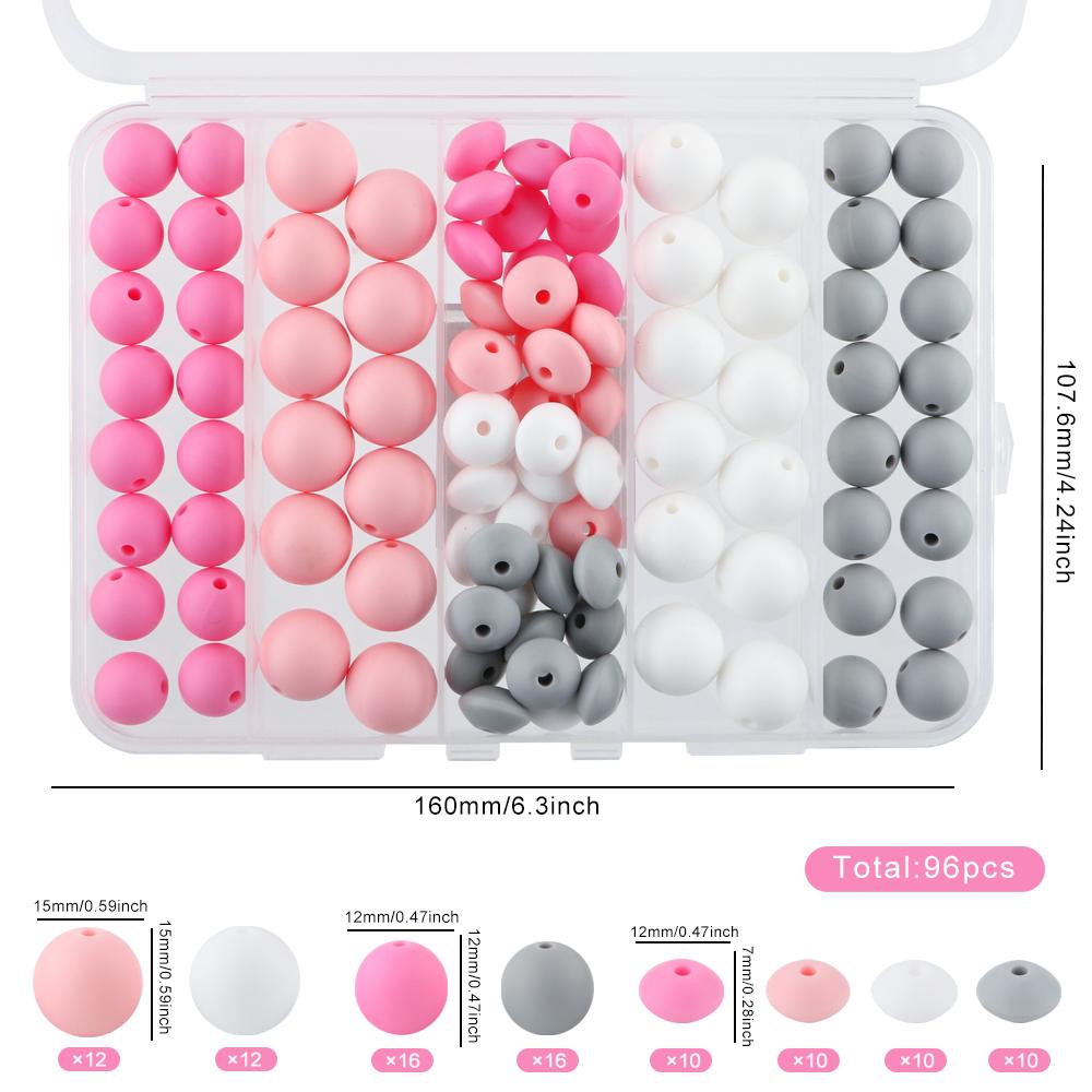 96Pcs/box 12/15MM Round Silicone Beads Lentil Beads Spacer Bead For Jewelry Making DIY Bracelet Keychain Jewelry Accessories
96Pcs/box 12/15MM Round Silicone Beads Lentil Beads Spacer Bead For Jewelry Making DIY Bracelet Keychain Jewelry Accessories