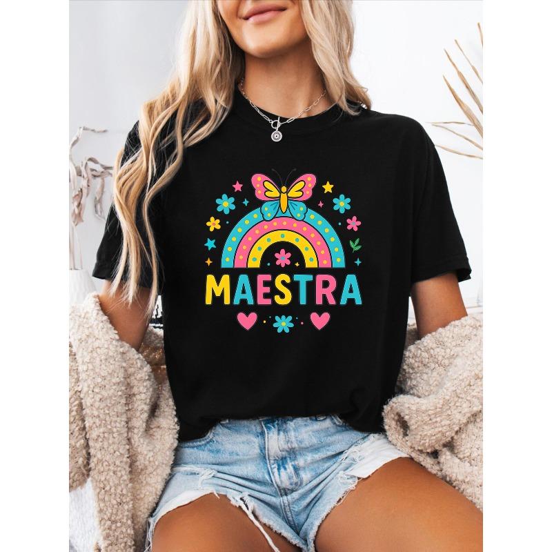 Women s Crew Neck Short Sleeve Sports T-Shirt Spanish Letter Print Spring Summer Casual Top 4XL чорний
Women s Crew Neck Short Sleeve Sports T-Shirt Spanish Letter Print Spring Summer Casual Top 4XL чорний