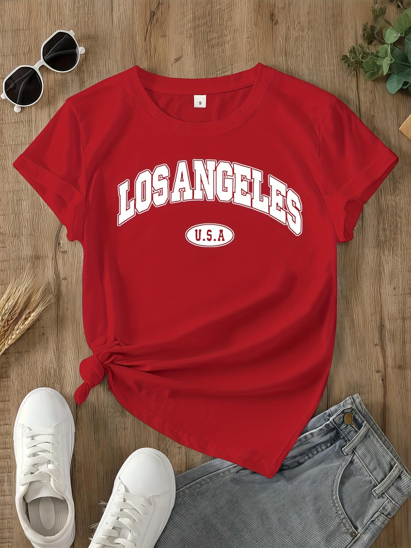 Women s LOS ANGELES Graphic T-Shirt Casual Green Crew Neck Short Sleeve Top Perfect for Spring/Summer/Fall women clothes S
Women s LOS ANGELES Graphic T-Shirt Casual Green Crew Neck Short Sleeve Top Perfect for Spring/Summer/Fall women clothes S