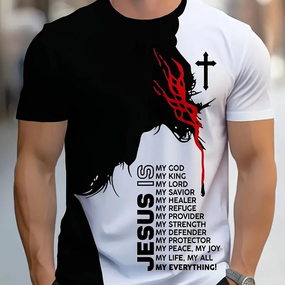 1pc Men S Casual Polyester T-Shirt with 3D Jesus Graphic Print,Crew Neck,Short Sleeve,Slight Stretch Knit Fabri 2XS
1pc Men S Casual Polyester T-Shirt with 3D Jesus Graphic Print,Crew Neck,Short Sleeve,Slight Stretch Knit Fabri 2XS