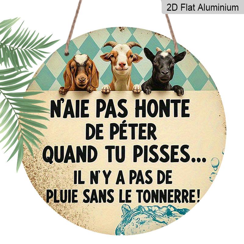 2D Flat, 1pc 7.87inch Round Aluminum Metal Sign, Funny French Quote with Cute Goats Design, Vintage Rustic Farmhouse Decor, Humorous Wall Art for 1pc
2D Flat, 1pc 7.87inch Round Aluminum Metal Sign, Funny French Quote with Cute Goats Design, Vintage Rustic Farmhouse Decor, Humorous Wall Art for 1pc